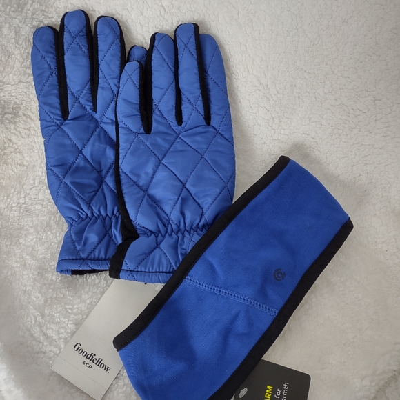 Beautiful Blue Isotoner Gloves & Earband Blue M/L - Picture 1 of 7